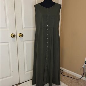 Torrid Button-Front Dark Green Maxi Dress